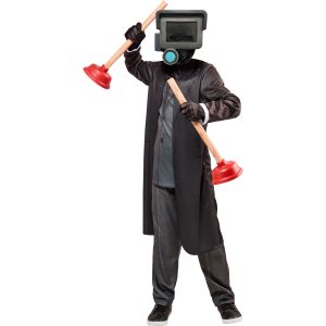 Skibidi Toilet Plunger Man Costume for Boys
