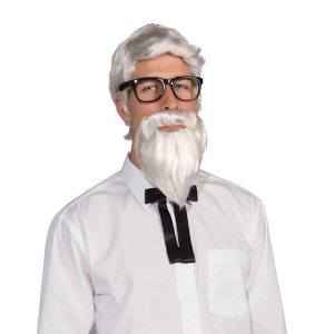Adult White Southern Colonel Beard & Wig