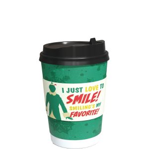 Elf Disposable Coffee Cup with Lid. 16oz. 10ct