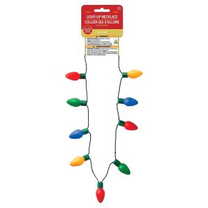 Light-Up Holiday String Light Necklace. 36in