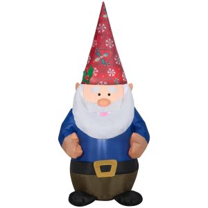 4 Foot Gnome Light Up Christmas Inflatable Lawn Decoration