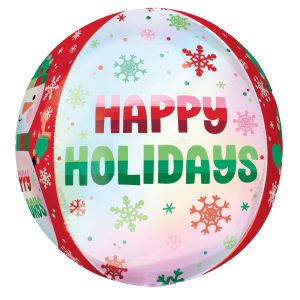 Shimmering Snowman Orbz® Foil Balloon. 15in