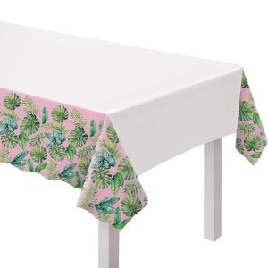 Royal Palm Plastic Tablecover. 54in x 102in