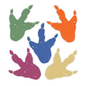 Diggin Dino Vinyl Footprint Window Clings. 12pc