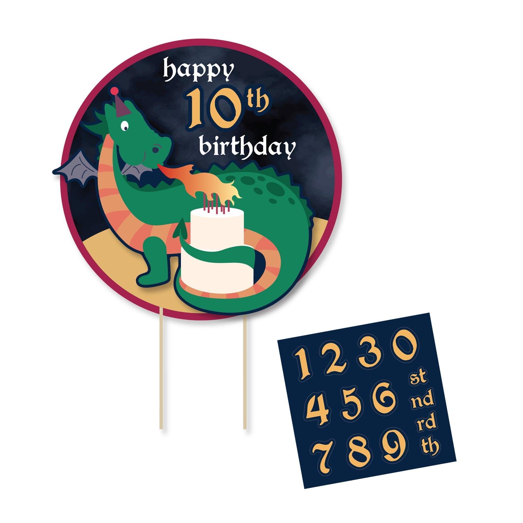 Dragon Party Personalized Cake Topper - Image 2