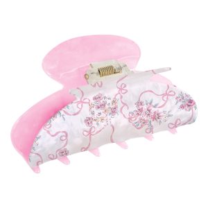 Ribbon and Rose  Hair Clip