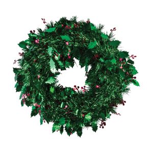 Holly and Tinsel Wreath