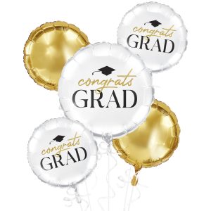 Classic Congrats Grad Foil Balloon Bouquet. 5pc