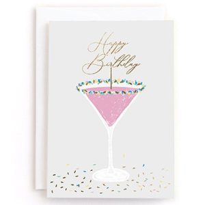 Minted Sprinkle Martini Birthday Card