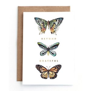 Minted Butterfly Watercolors Thank You Card