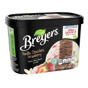 Breyers Ice Cream Vanilla. Chocolate & Strawberry (1.5 qt)