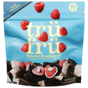 Tru Fru Frozen Fresh Dark Chocolate Raspberries (8 oz)
