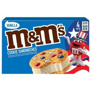 M&M's Cookie Ice Cream Sandwich Vanilla (4 oz x 4 ct)