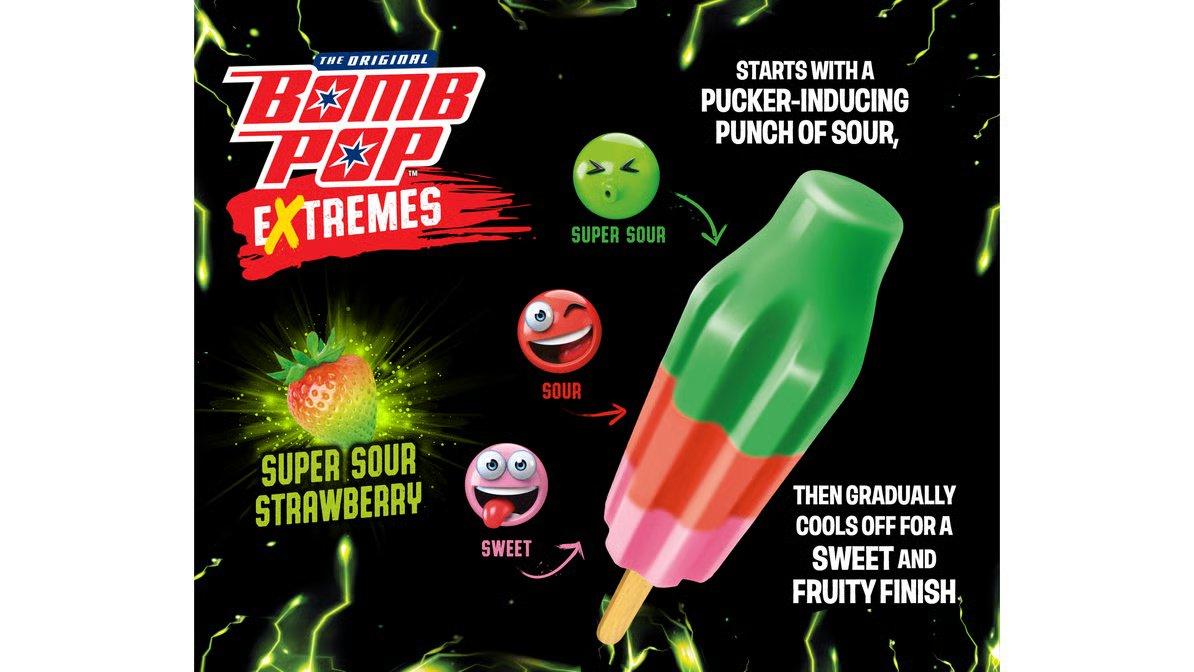 Bomb Pop Extremes Super Sour Strawberry Ice Pops 12 ct (21 oz) - Image 2