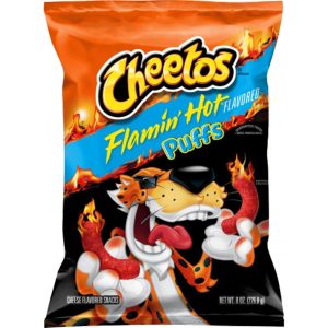 Cheetos Puffs Flamin' Hot Cheese Flavored Snacks (8 oz)