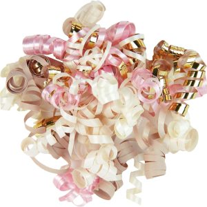Gold/Pink/Ivory/Beige Curly Bow