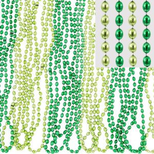 St. Patrick's Day Clear Green Bead Necklaces 24ct