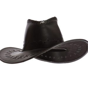 Faux Leather Cowboy Hat