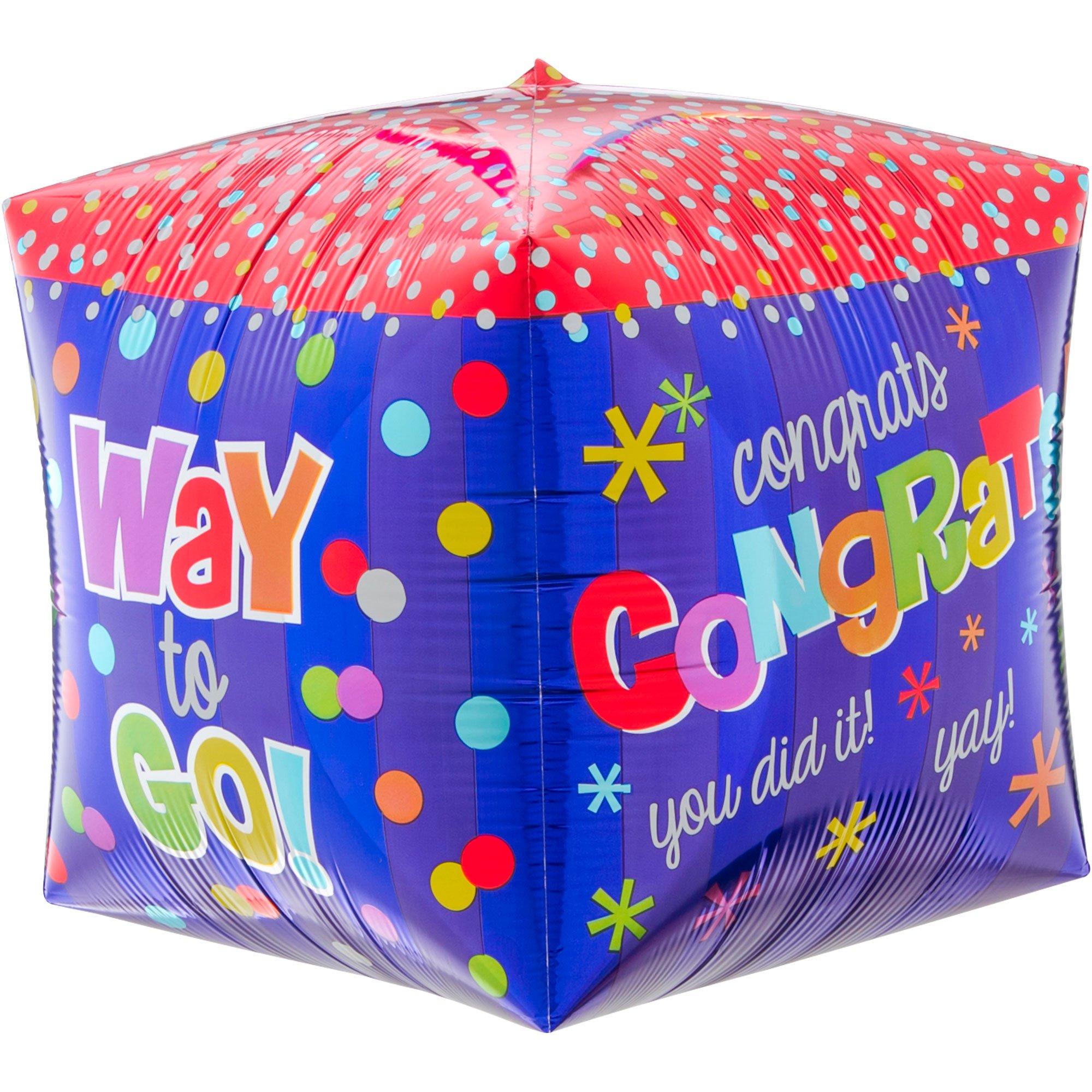 Congrats Way to Go Foil Balloon. 15in - Cubez