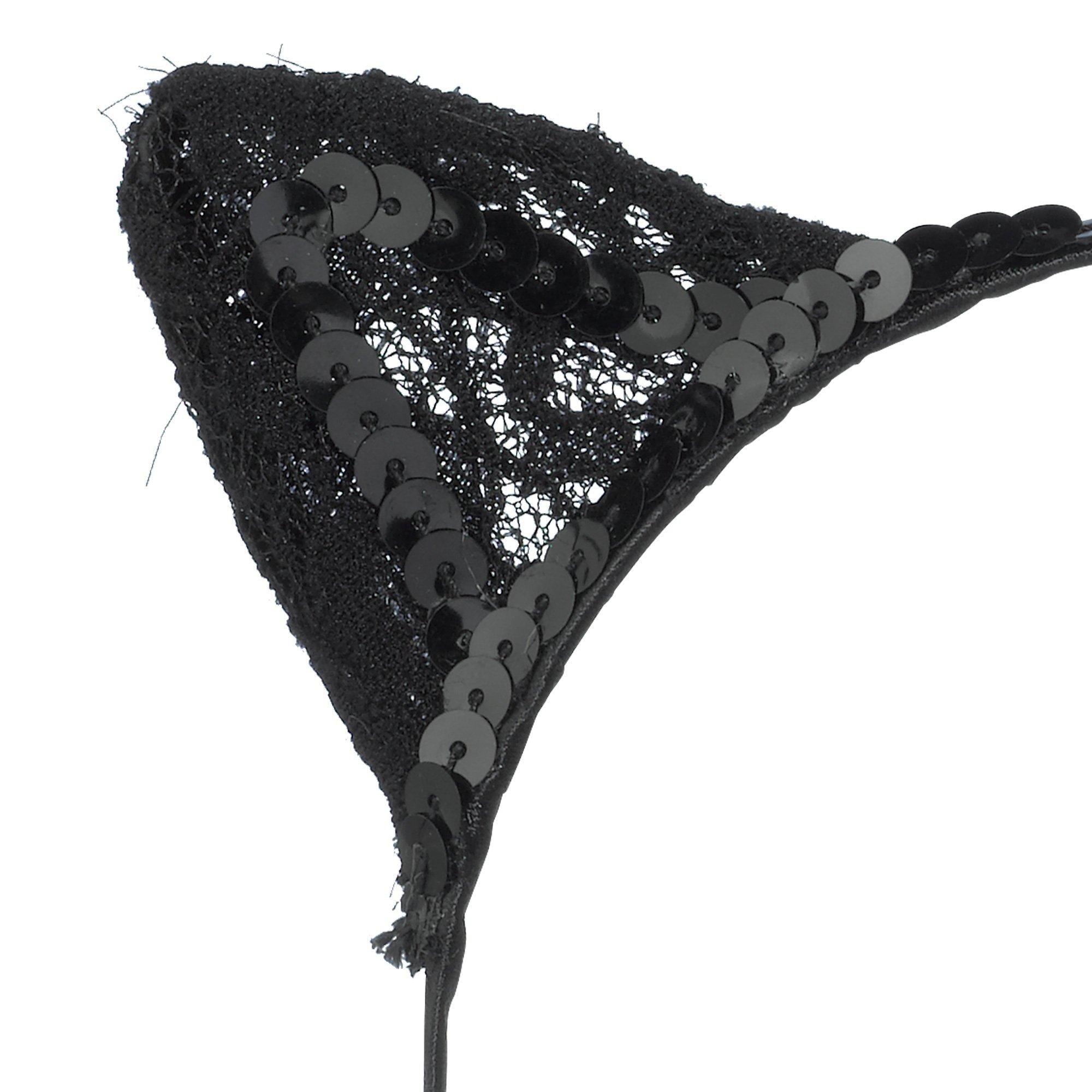 Black Lace Cat Ears Headband - Image 2