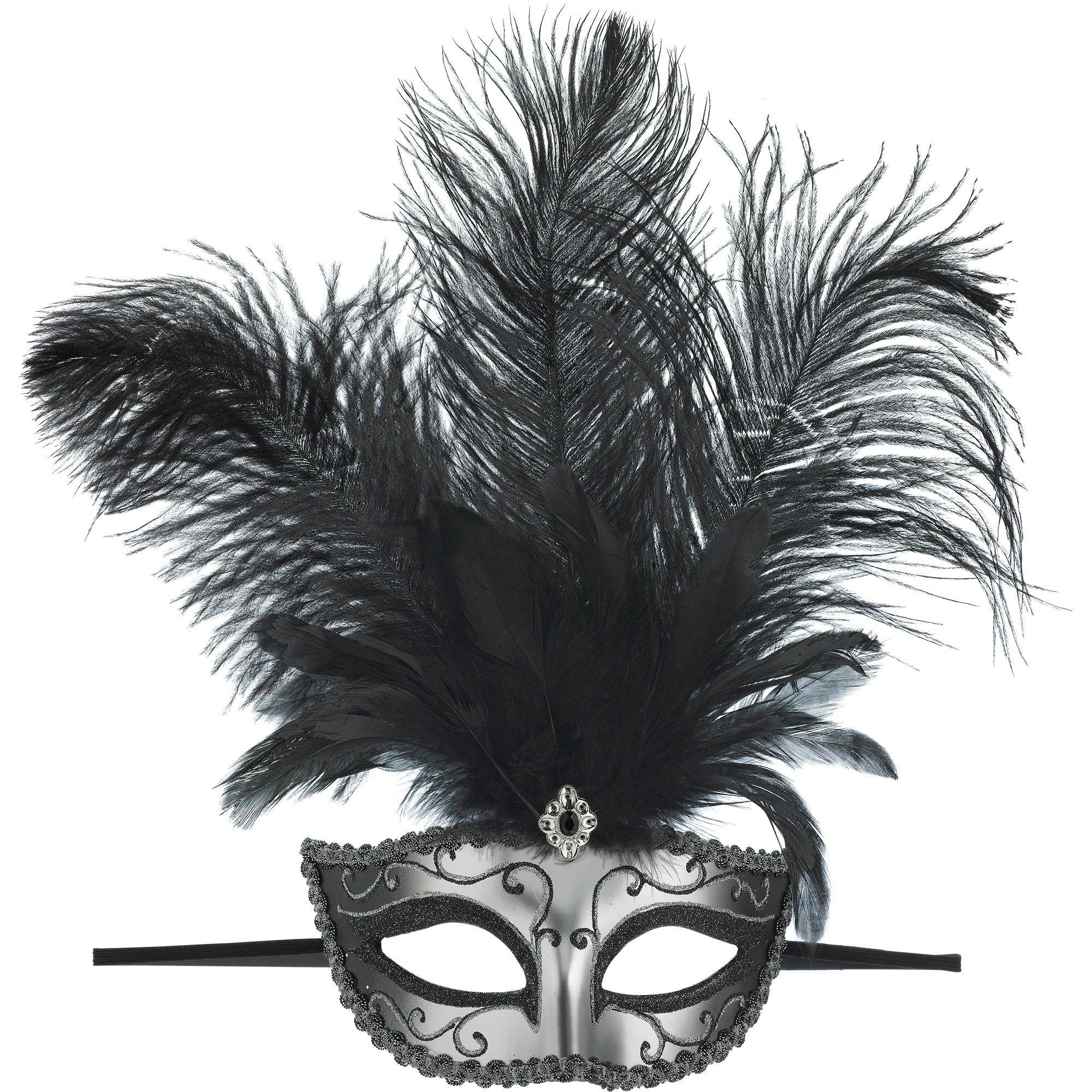 Silver Feather Dominance Masquerade Mask - Image 3