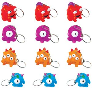 Monster Keychains 12ct – Colorful Party Favors