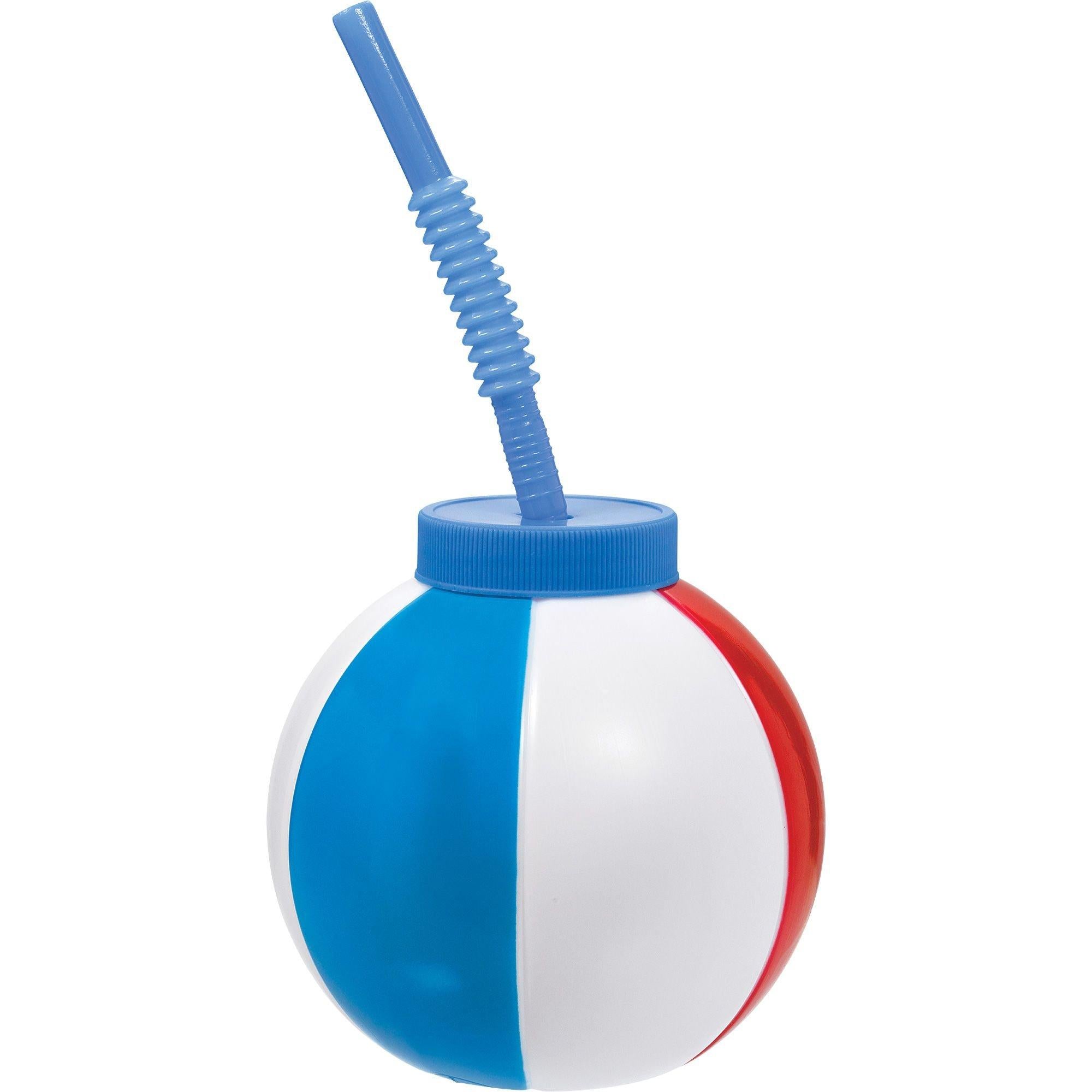 Beach Ball Cup with Straw - Image 2