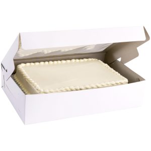 White Window Sheet Cake Box. 21in x 14in