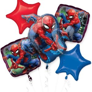 Spider-Man Webbed Wonder Foil Balloon Bouquet. 5pc