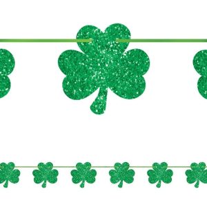Glitter Shamrock Banner. 12ft