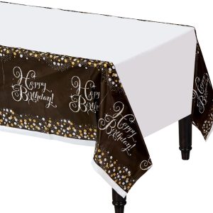 Happy Birthday Table Cover - Sparkling Celebration