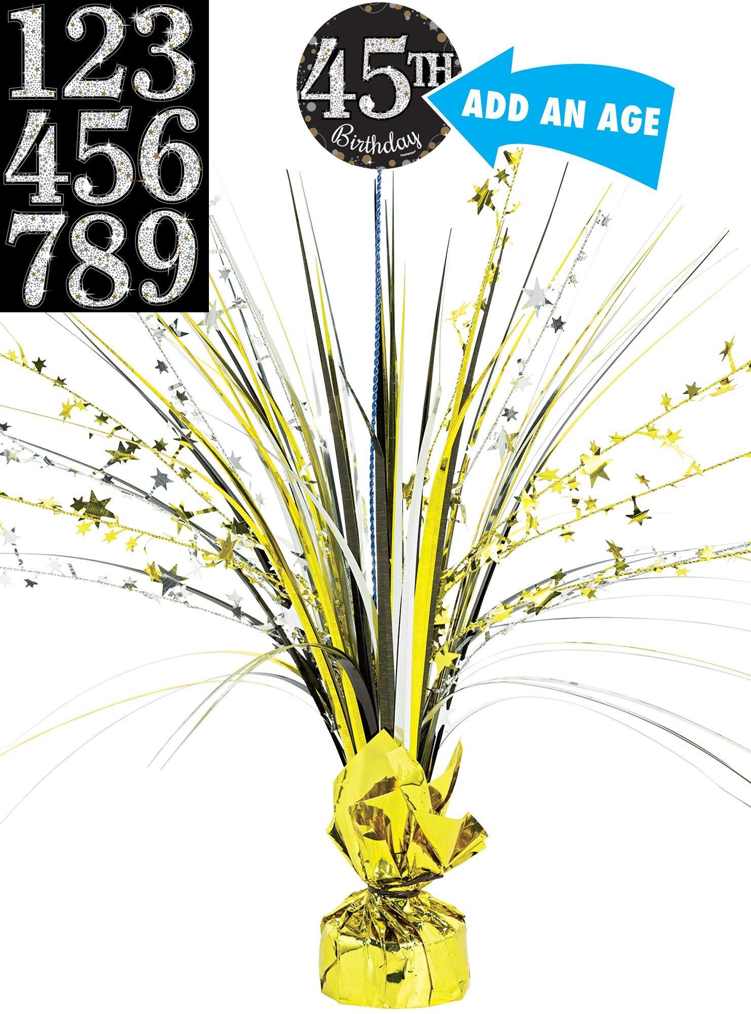 Add-An-Age - Sparkling Celebration Happy Birthday Table Centerpiece Spray Kit. 17in