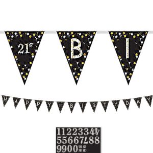 Add-An-Age Sparkling Celebration Birthday Pennant Banner Kit