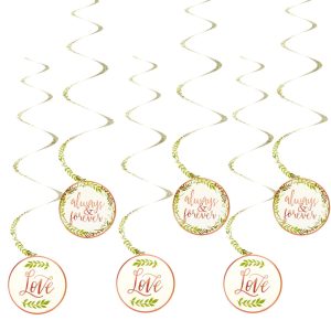 Floral Greenery Wedding Swirl Decorations 12ct