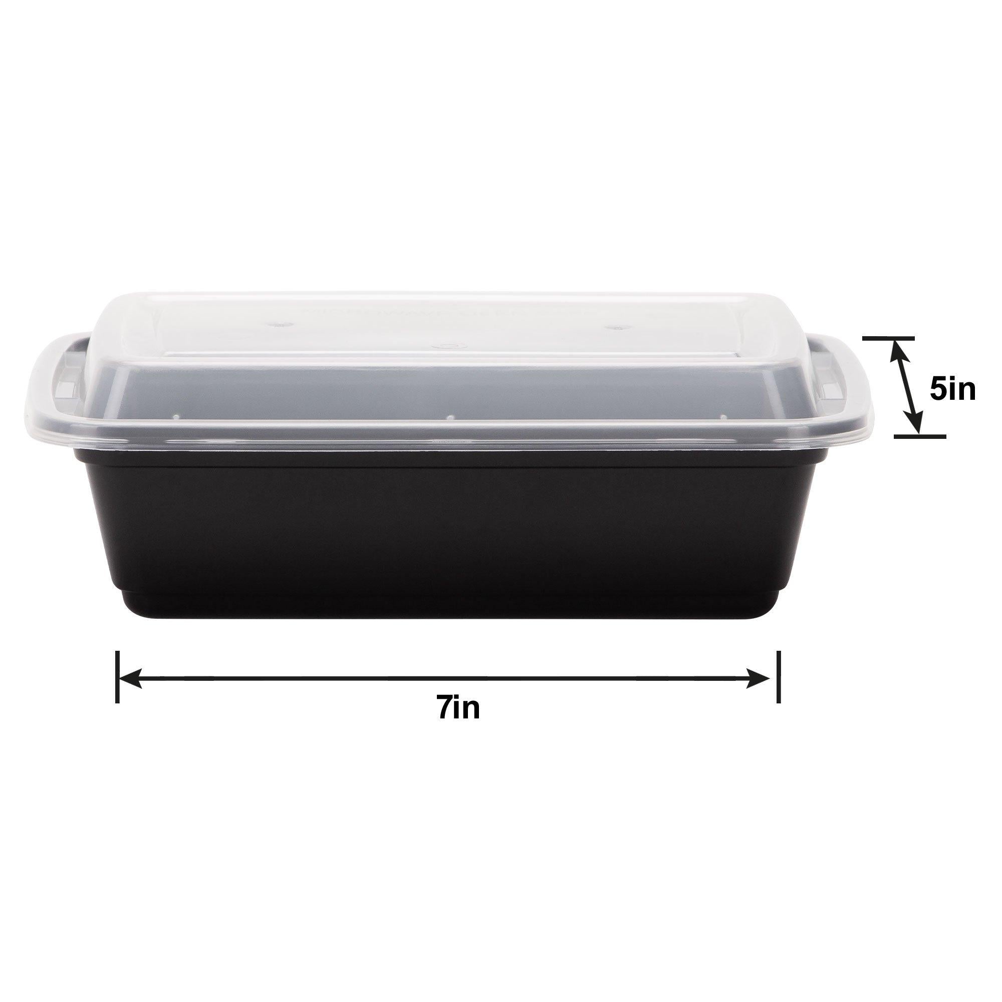 Rectangular Plastic Microwave Tray Containers. 7in. 24oz. 5ct - Image 3