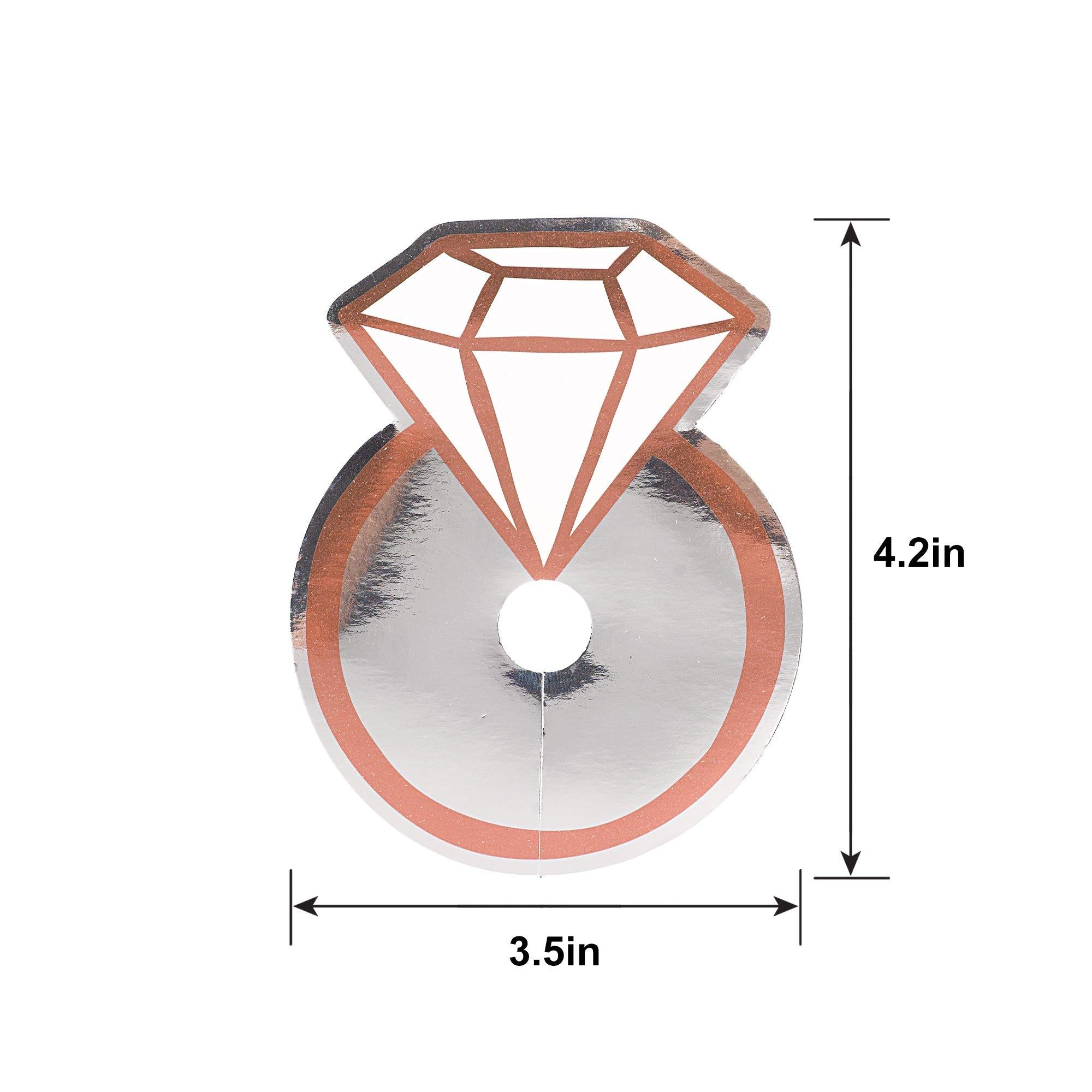 Metallic Rose Gold & Silver Diamond Ring Glass Tags 18ct - Image 4