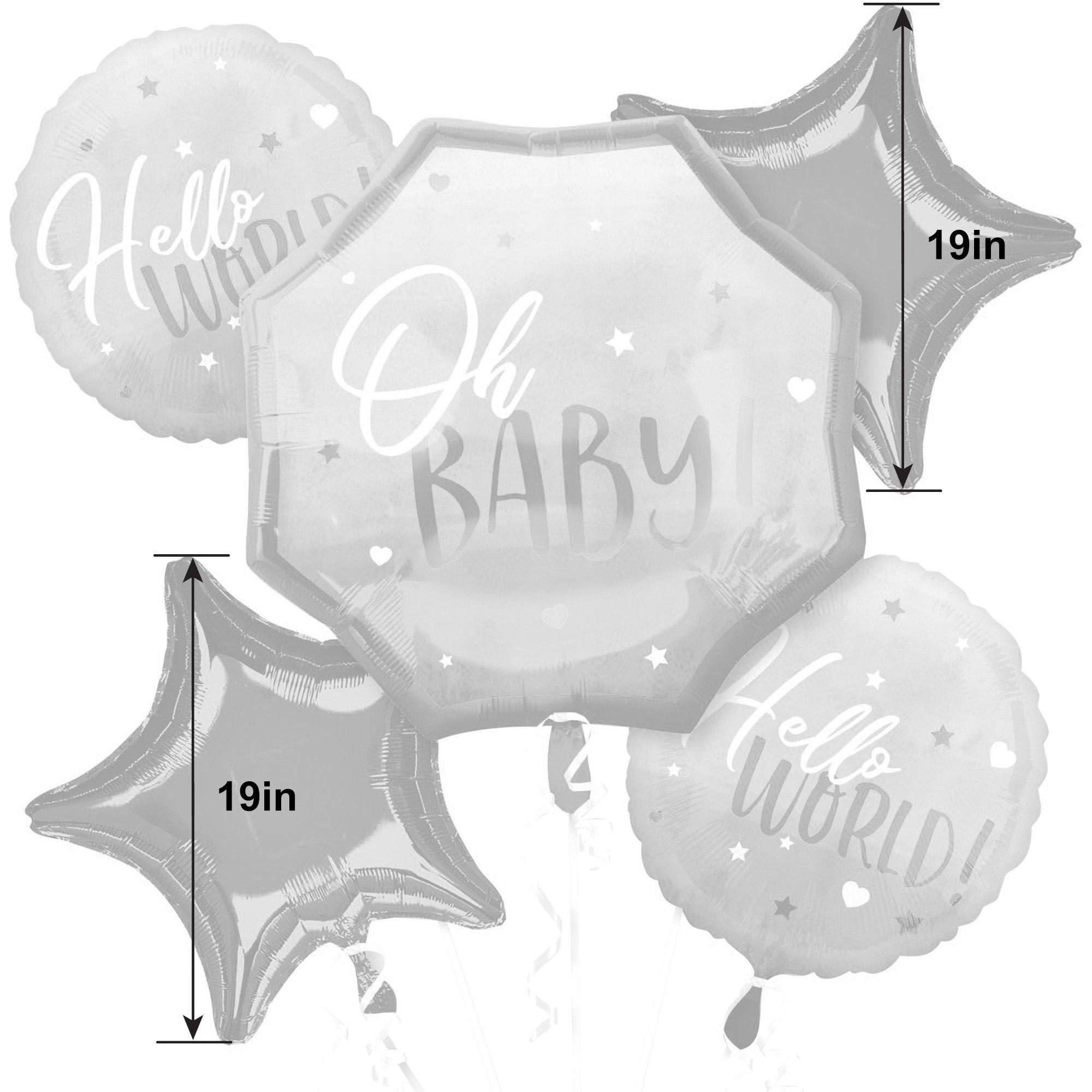 Blue Baby Boy Baby Shower Foil Balloon Bouquet. 5pc - Image 2