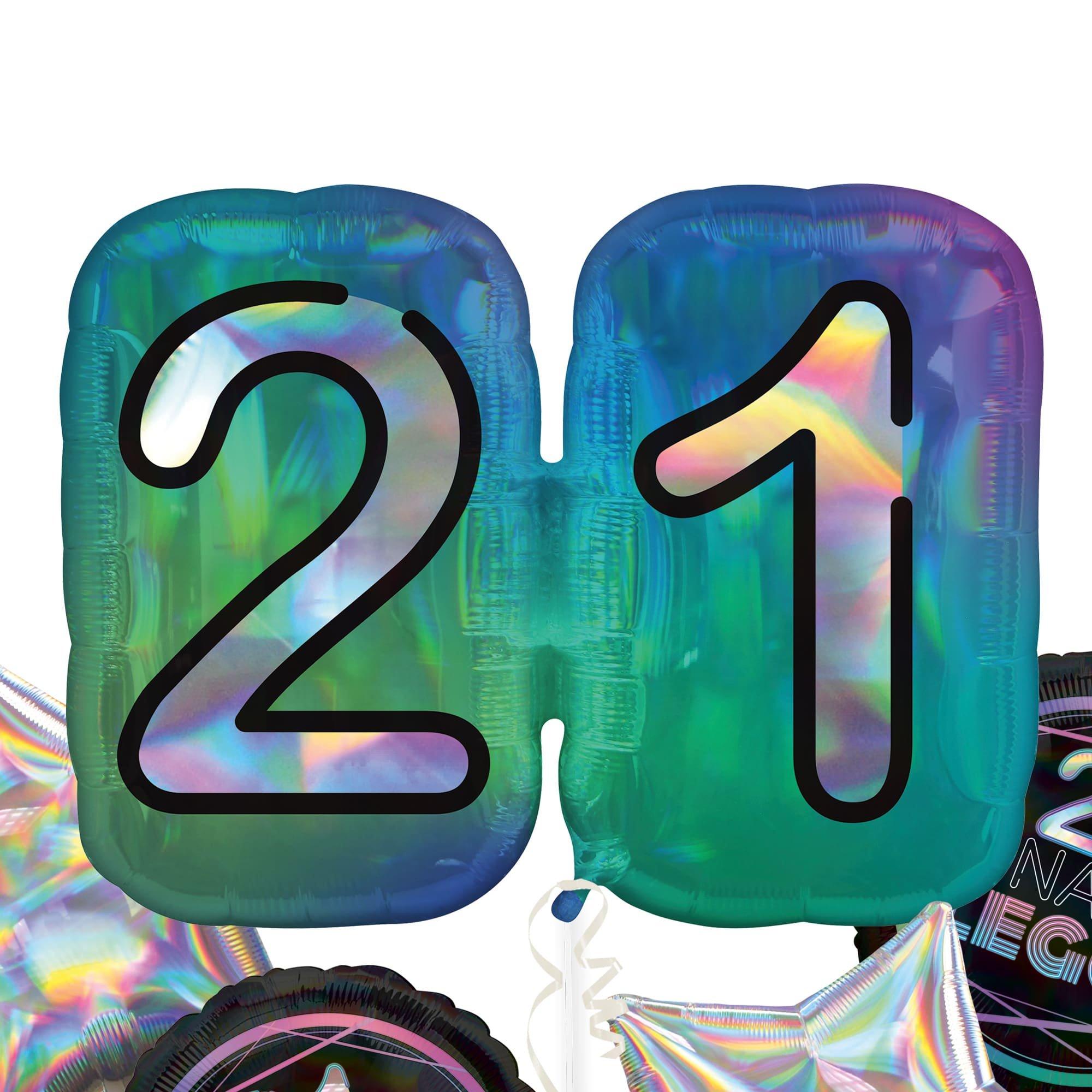 Finally 21 Birthday Foil Balloon Bouquet. 5pc - Image 2