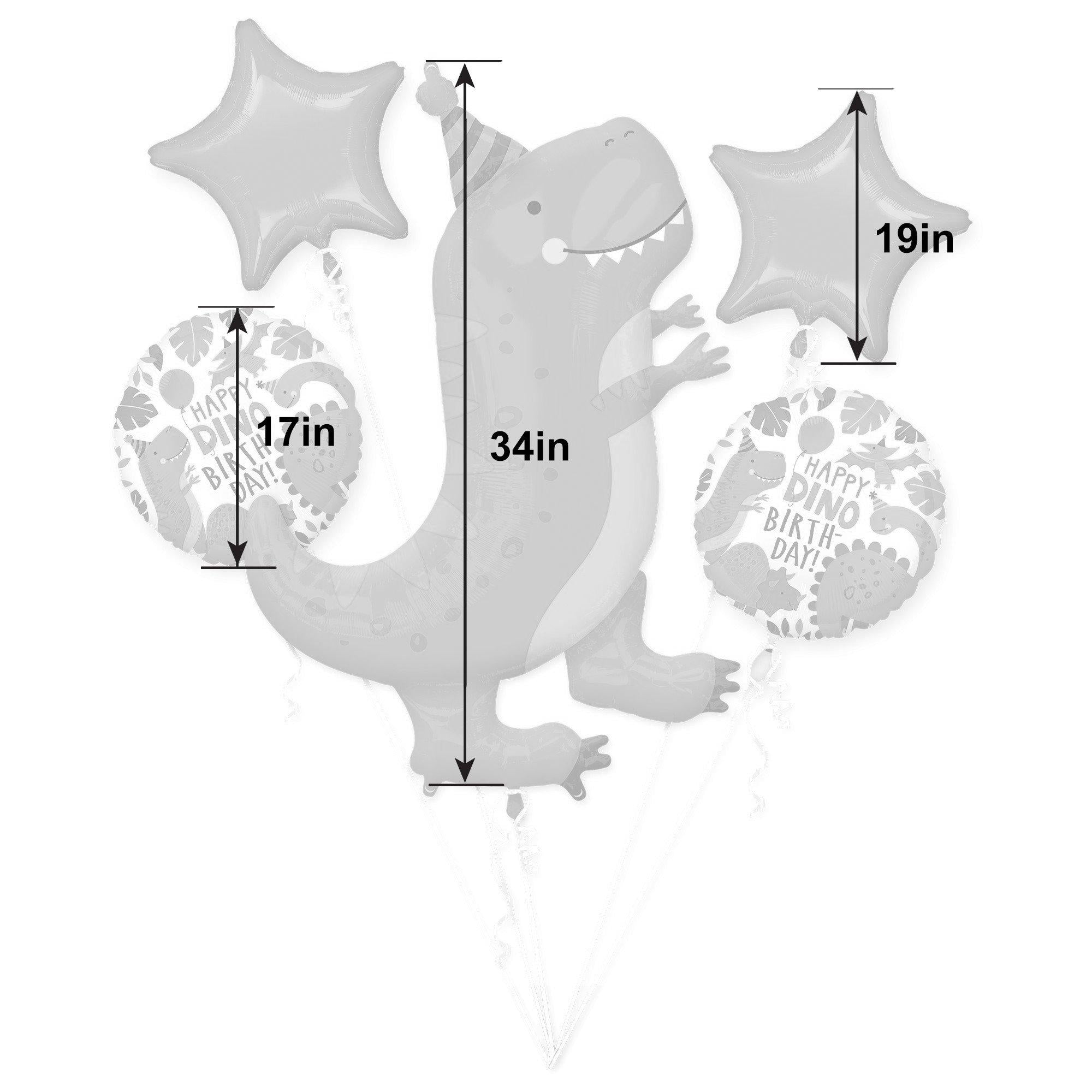 Dino-Mite Birthday Balloon Bouquet. 5pc - Image 4