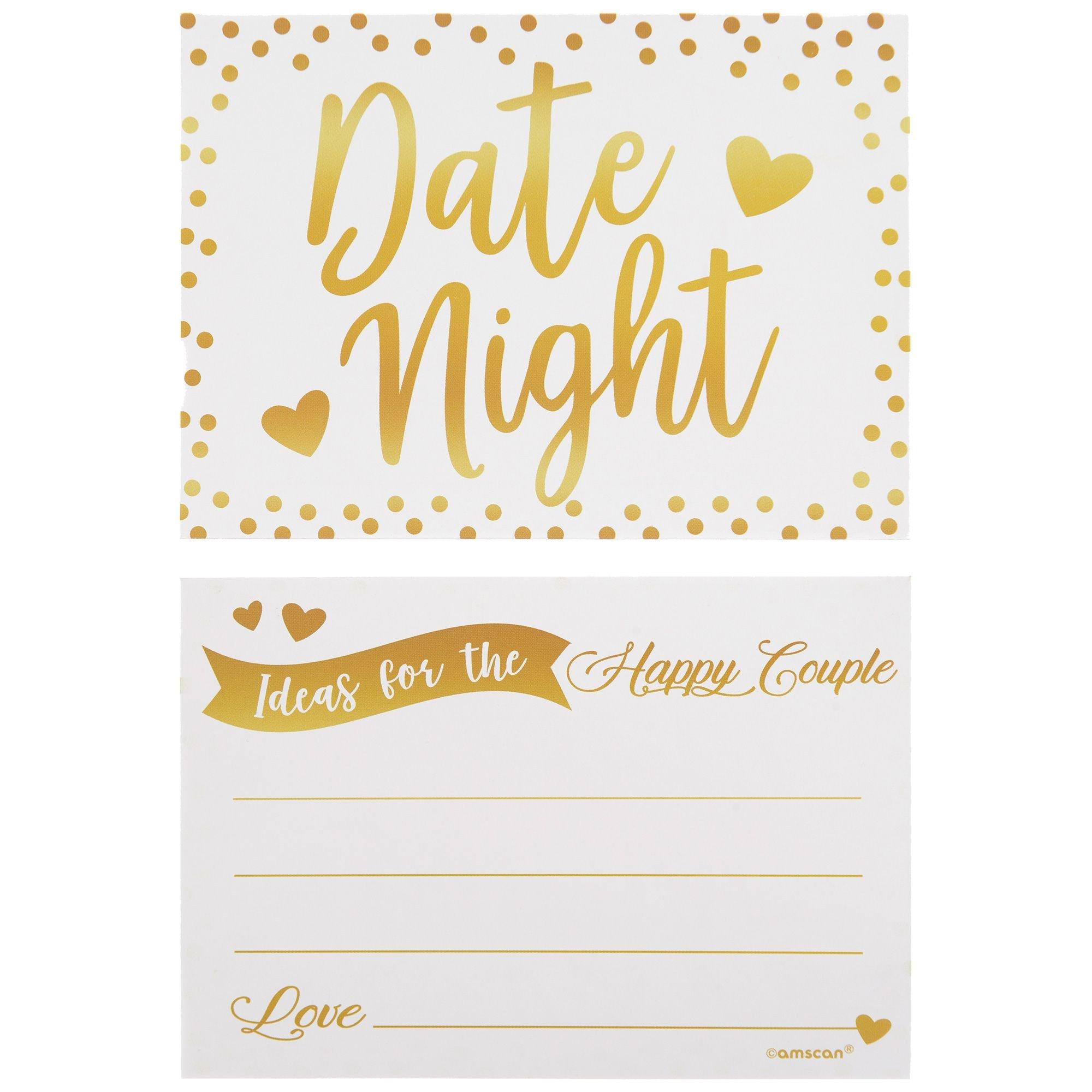 Metallic Gold & White Date Night Advice Cards. 24ct