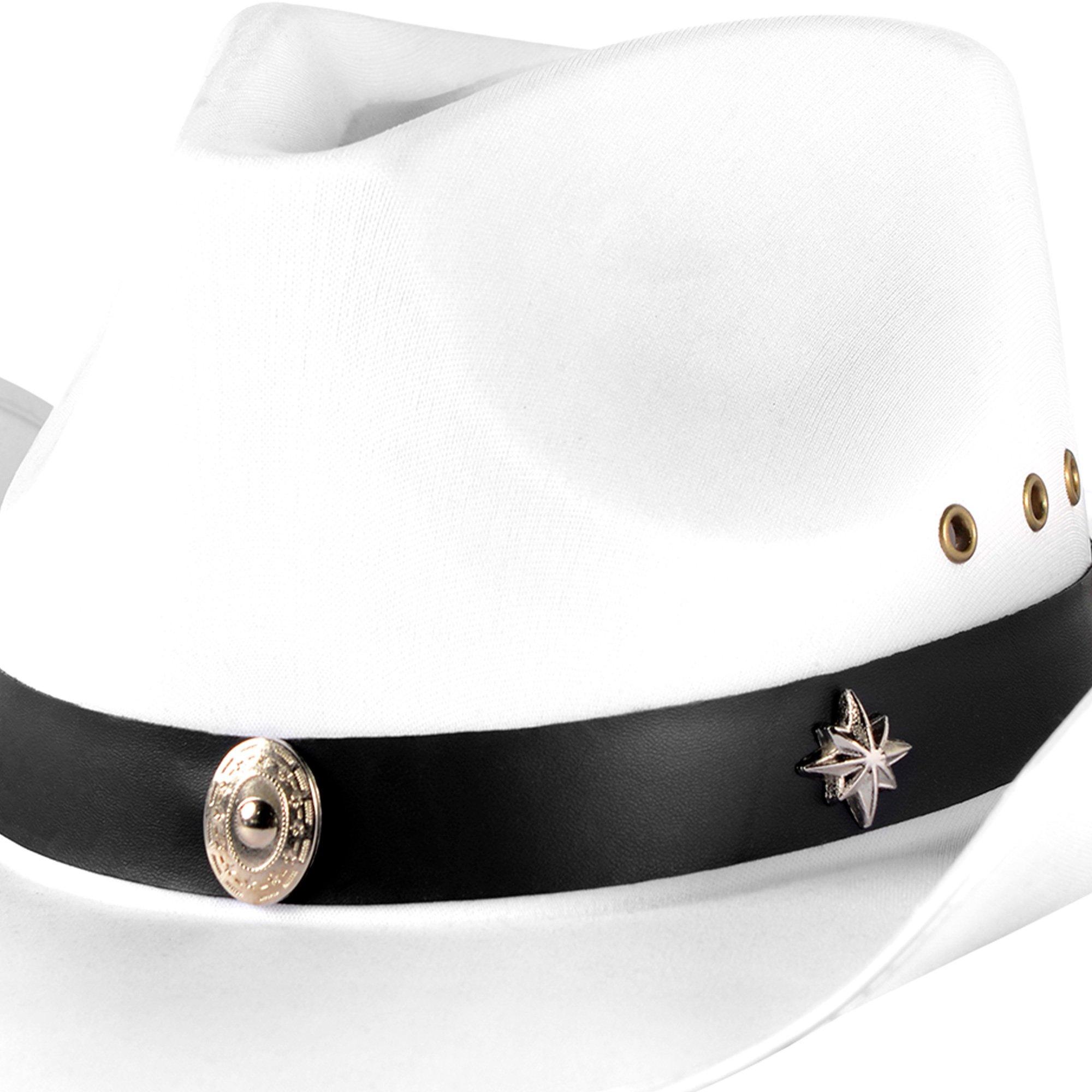 White Satin Cowboy Hat - Image 3