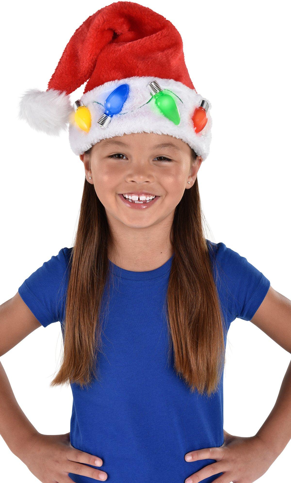Christmas Bulb Light-Up Adjustable Santa Hat for Kids & Adults - Image 2