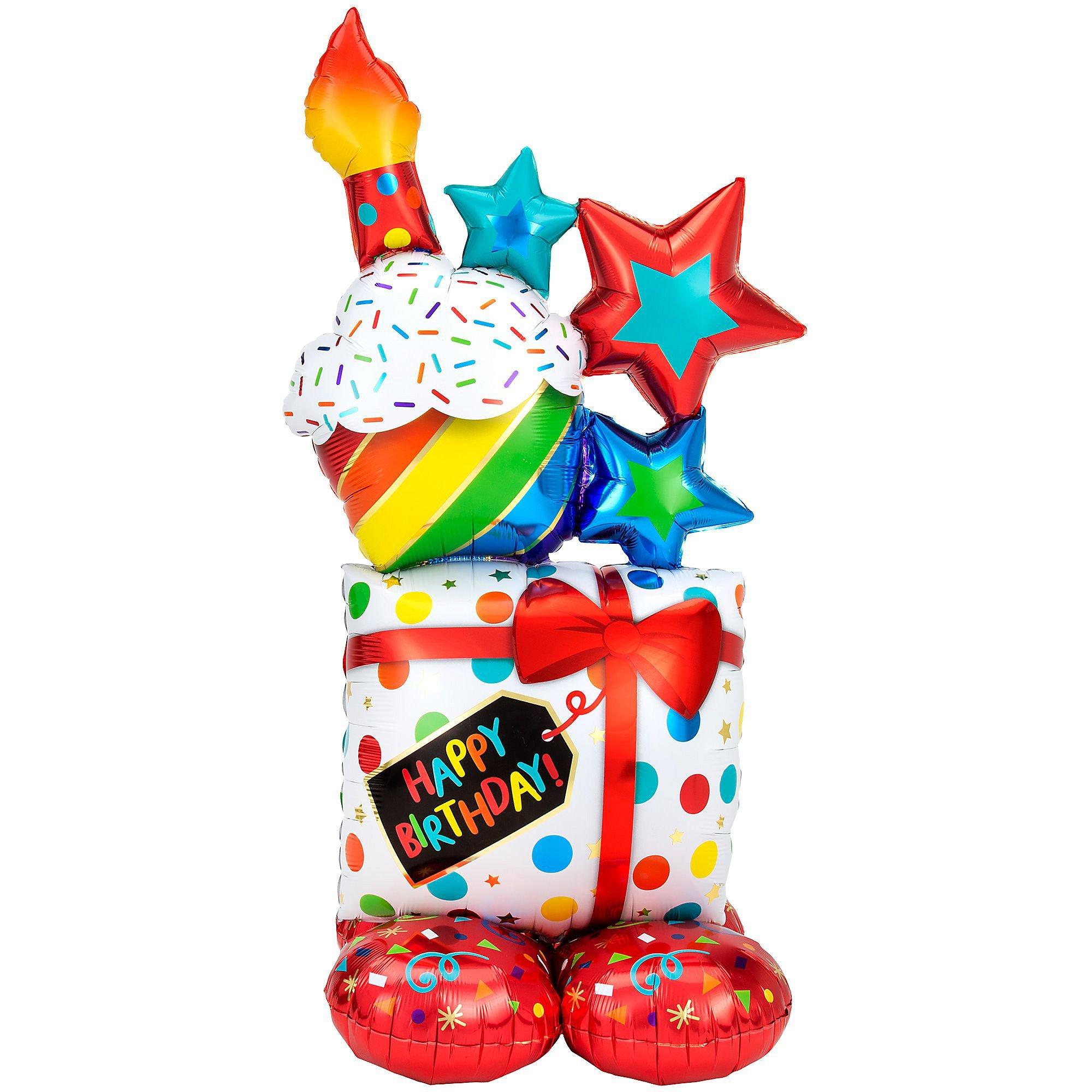 AirLoonz® Stacked Birthday Icons Balloon. 55in - Image 2