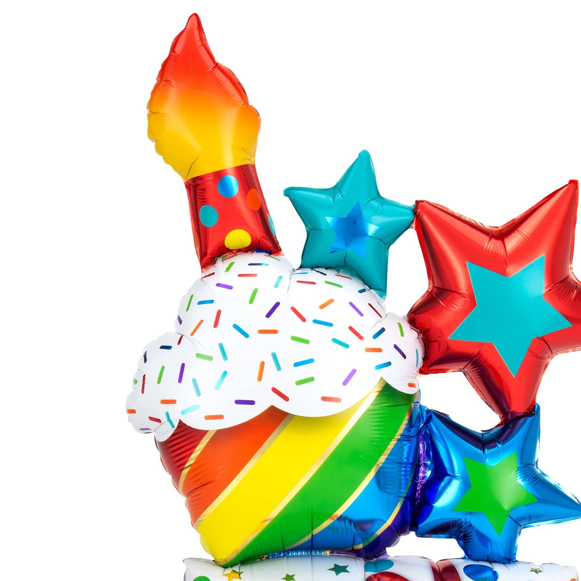 AirLoonz® Stacked Birthday Icons Balloon. 55in - Image 3