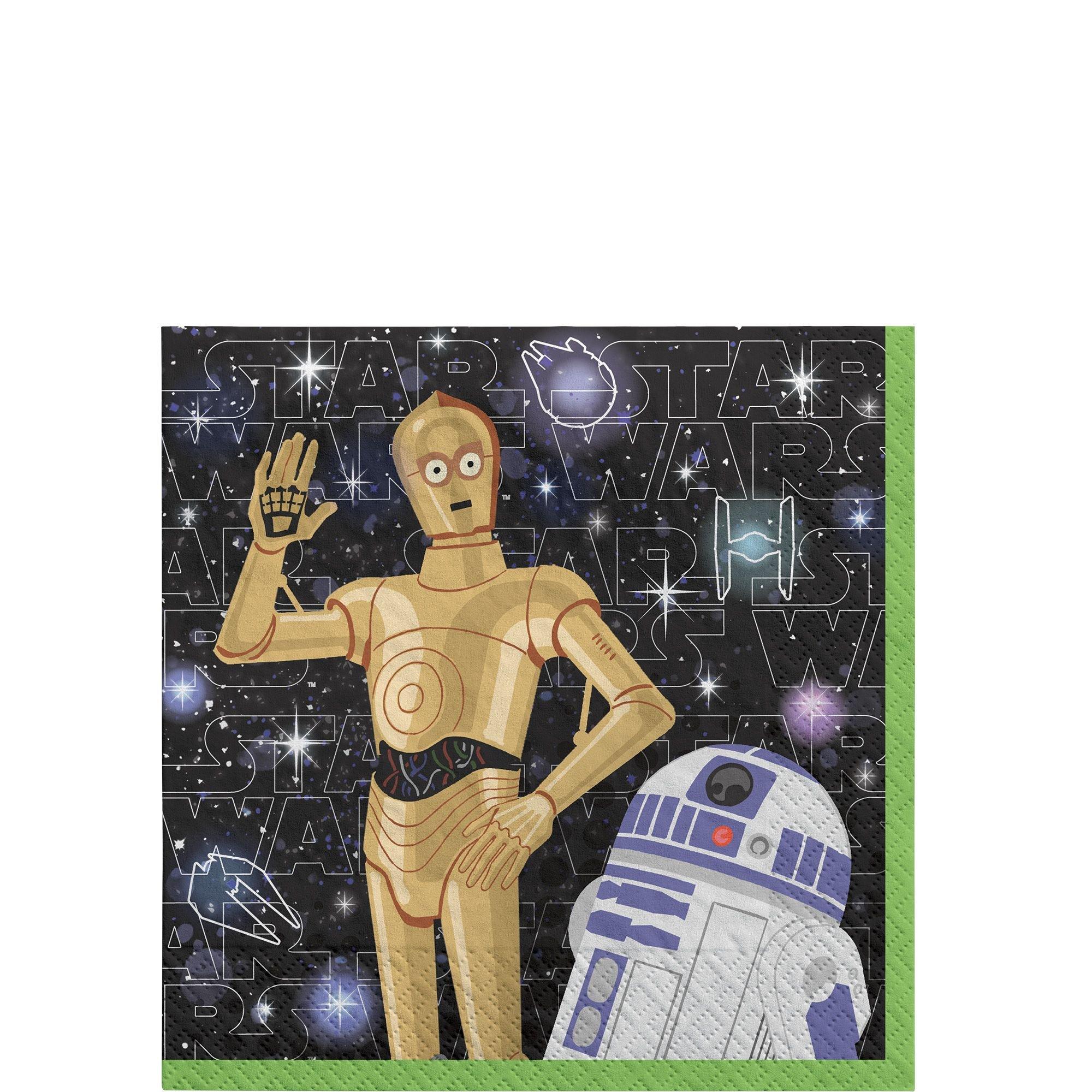 C-3PO & R2-D2 Paper Beverage Napkins. 5in. 16ct - Star Wars Galaxy of Adventures