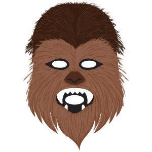 Chewbacca Fabric Face Mask. 6.4in x 9.9in - Star Wars Galaxy of Adventures