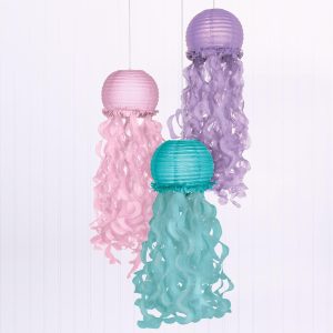 Shimmering Mermaids Jellyfish Paper Lanterns. 9.5in. 3ct