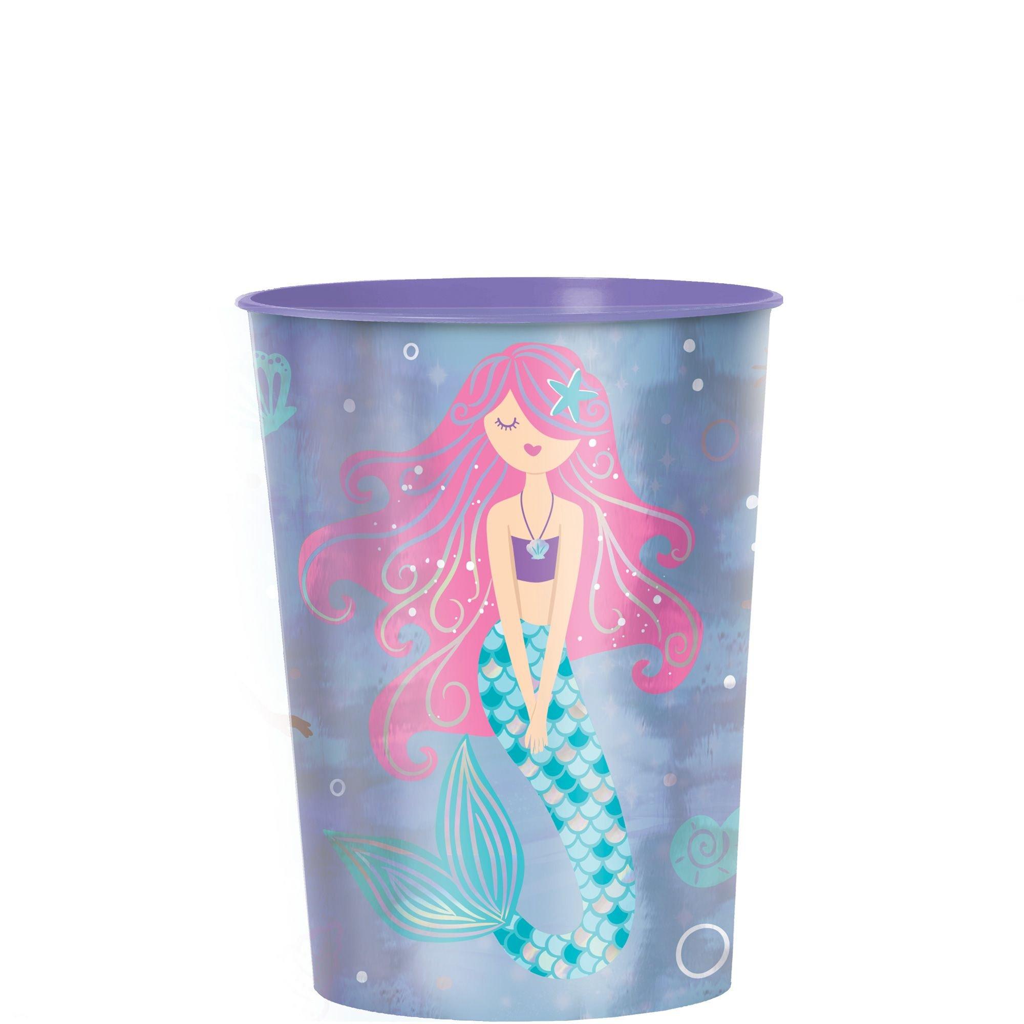 Metallic Shimmering Mermaids Plastic Favor Cup. 16oz - Image 2