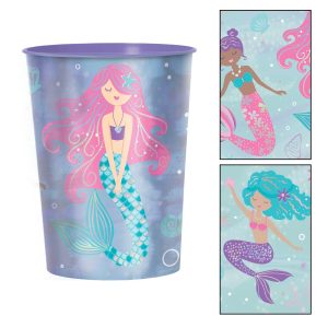 Metallic Shimmering Mermaids Plastic Favor Cup. 16oz