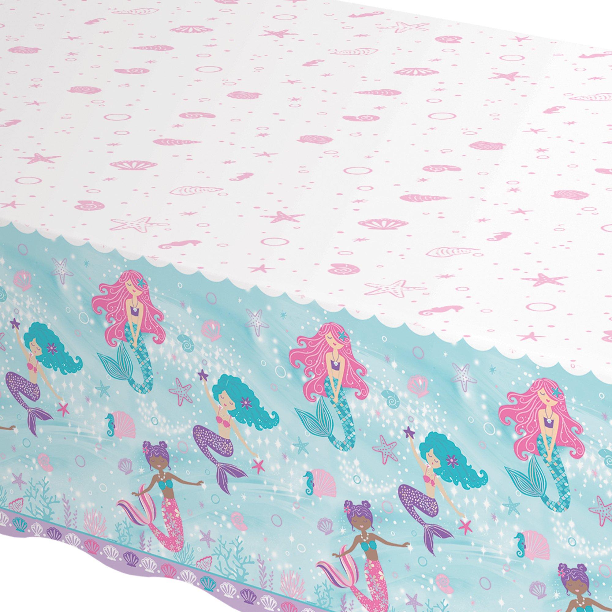 Shimmering Mermaids Plastic Table Cover. 54in x 96in - Image 2